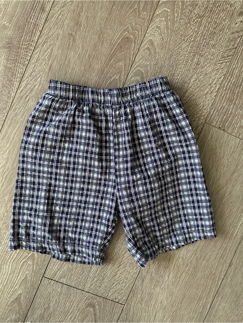 Vintage Y2K Kids Headquarters Navy Plaid Shorts